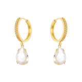 Earrings hoop eternity ring and drop Ninfa - White - Sodini Bijoux