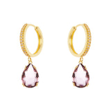 Orecchini cerchio veretta e goccia Ninfa - Viola - Sodini Bijoux