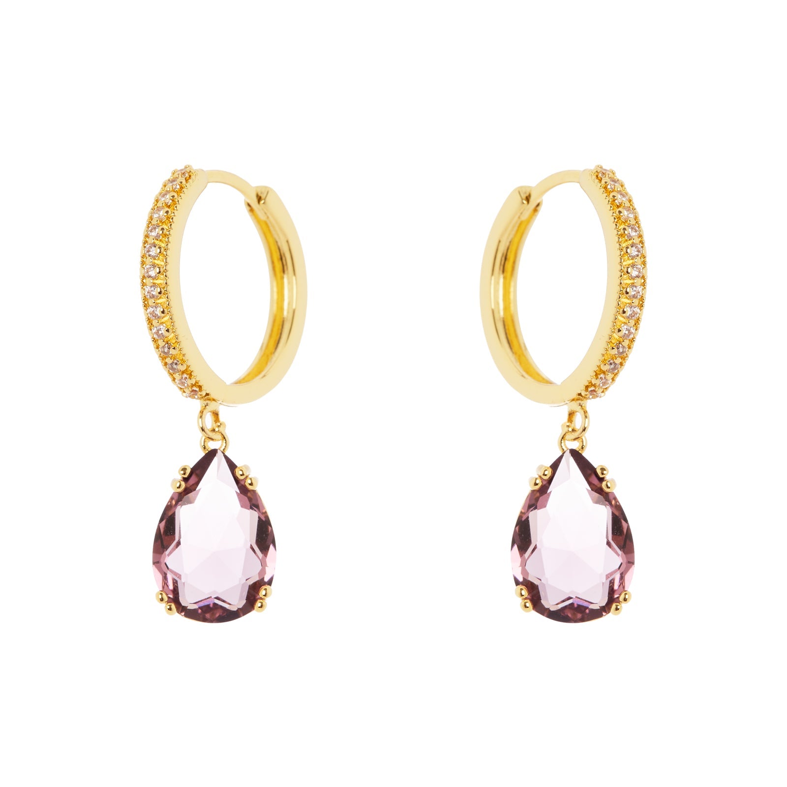 Orecchini cerchio veretta e goccia Ninfa - Viola - Sodini Bijoux