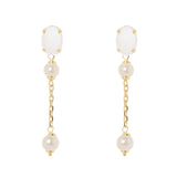 Orecchini catena perle cabochon Ninfa - Bianco - Sodini Bijoux