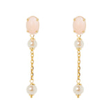 Orecchini catena perle cabochon Ninfa - Rosa - Sodini Bijoux