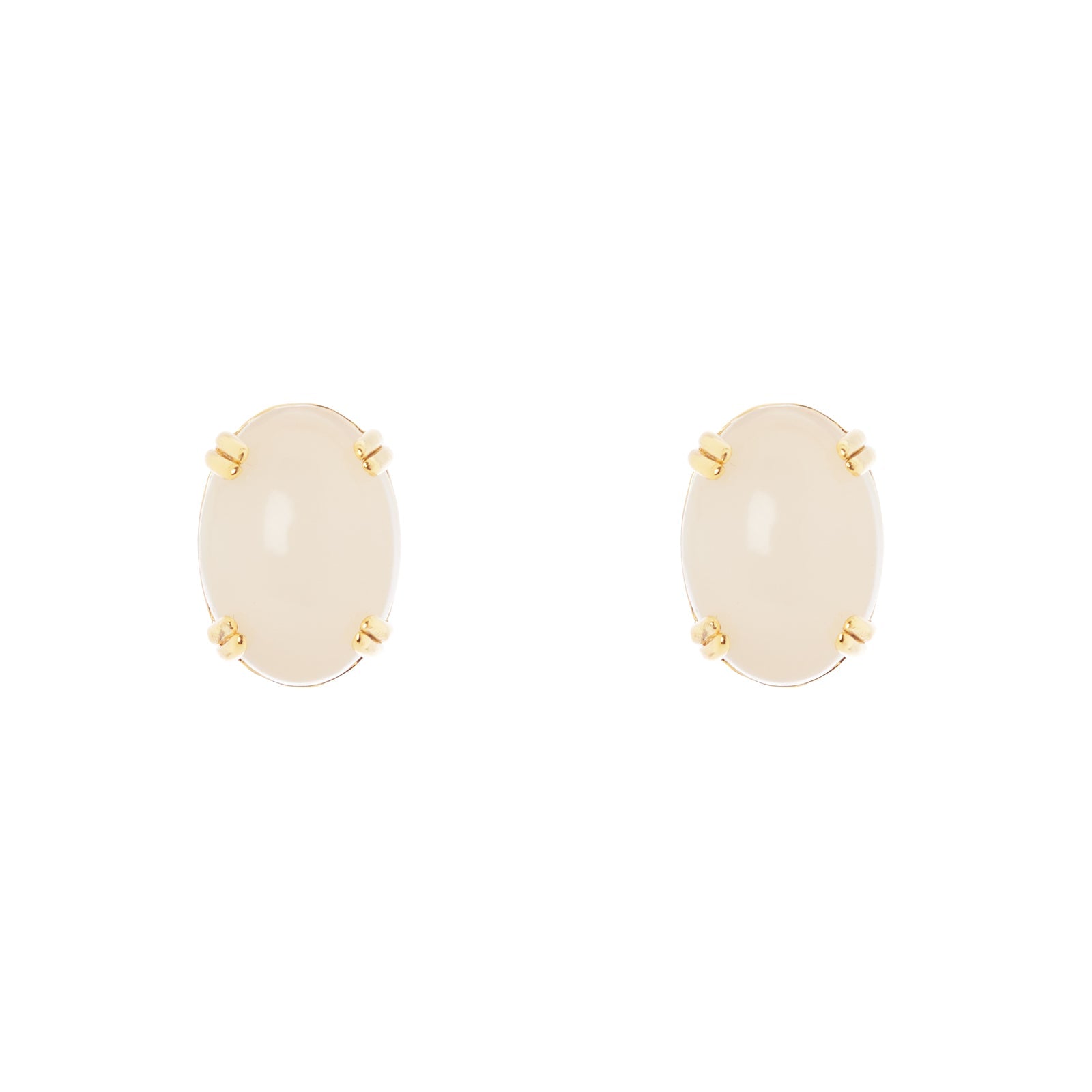 Orecchini cabochon ovale Ninfa - Bianco - Sodini Bijoux