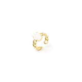 Anello groumette e cabochon Ninfa - Bianco - Sodini Bijoux