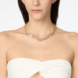 Collana corta a due fili incrociati Serenissima - Champagne - Sodini Bijoux