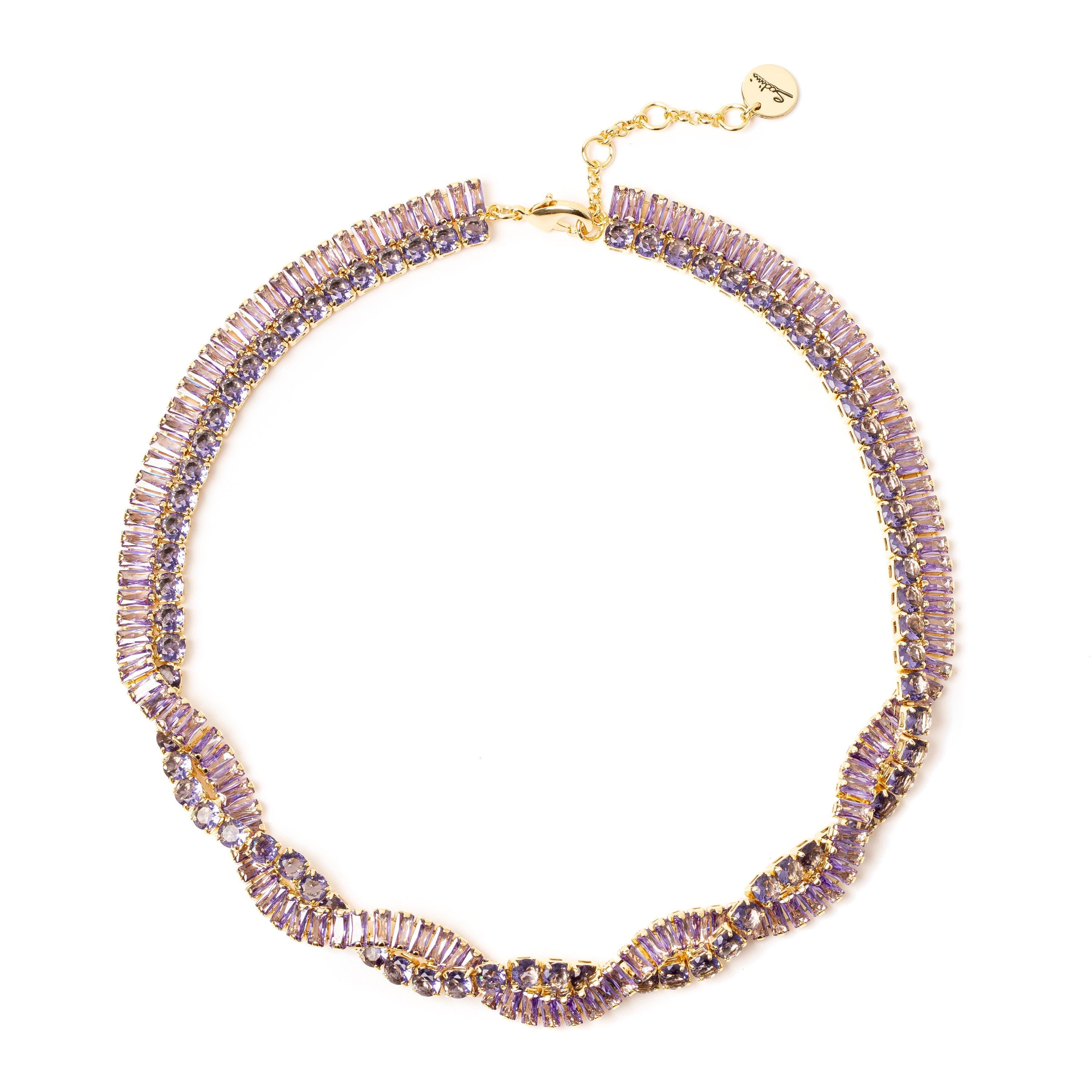 Collana corta a due fili incrociati Serenissima - Viola - Sodini Bijoux