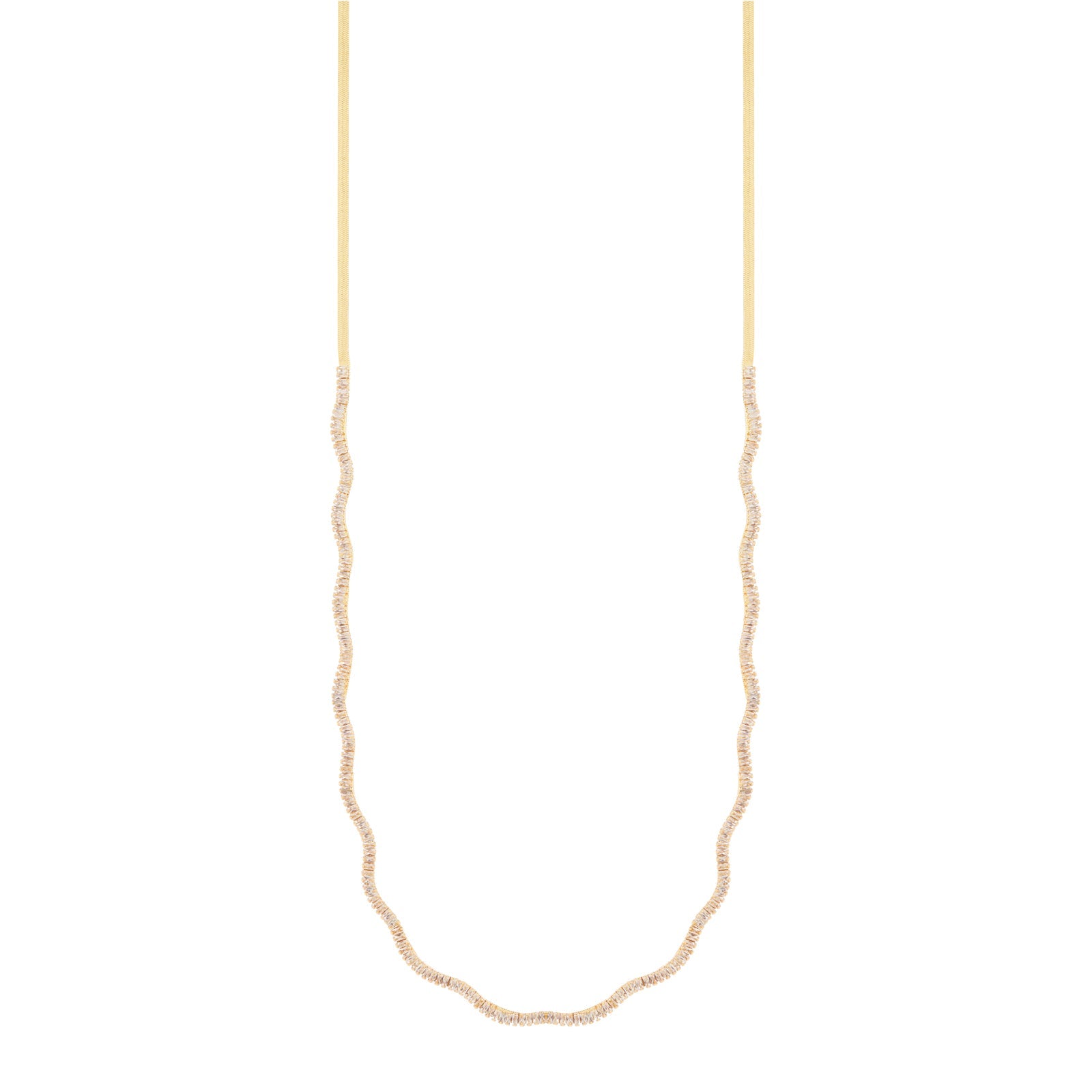 Collana lunga serpentina e zirconi Serenissima - Bianco - Sodini Bijoux