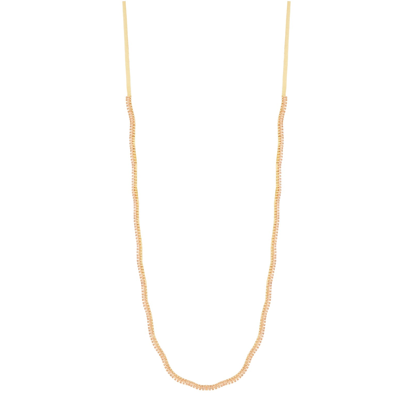 Collana lunga serpentina e zirconi Serenissima - Champagne - Sodini Bijoux