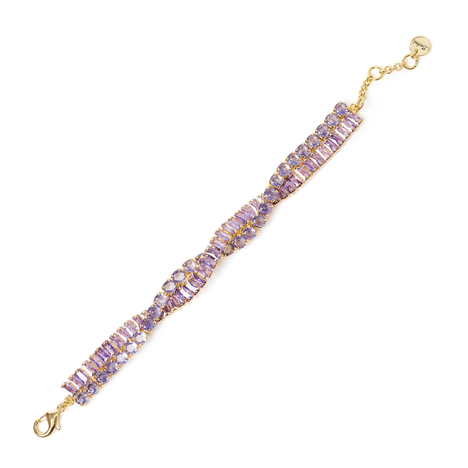 Bracciale a due fili di zirconi incrociati Serenissima - Viola - Sodini Bijoux
