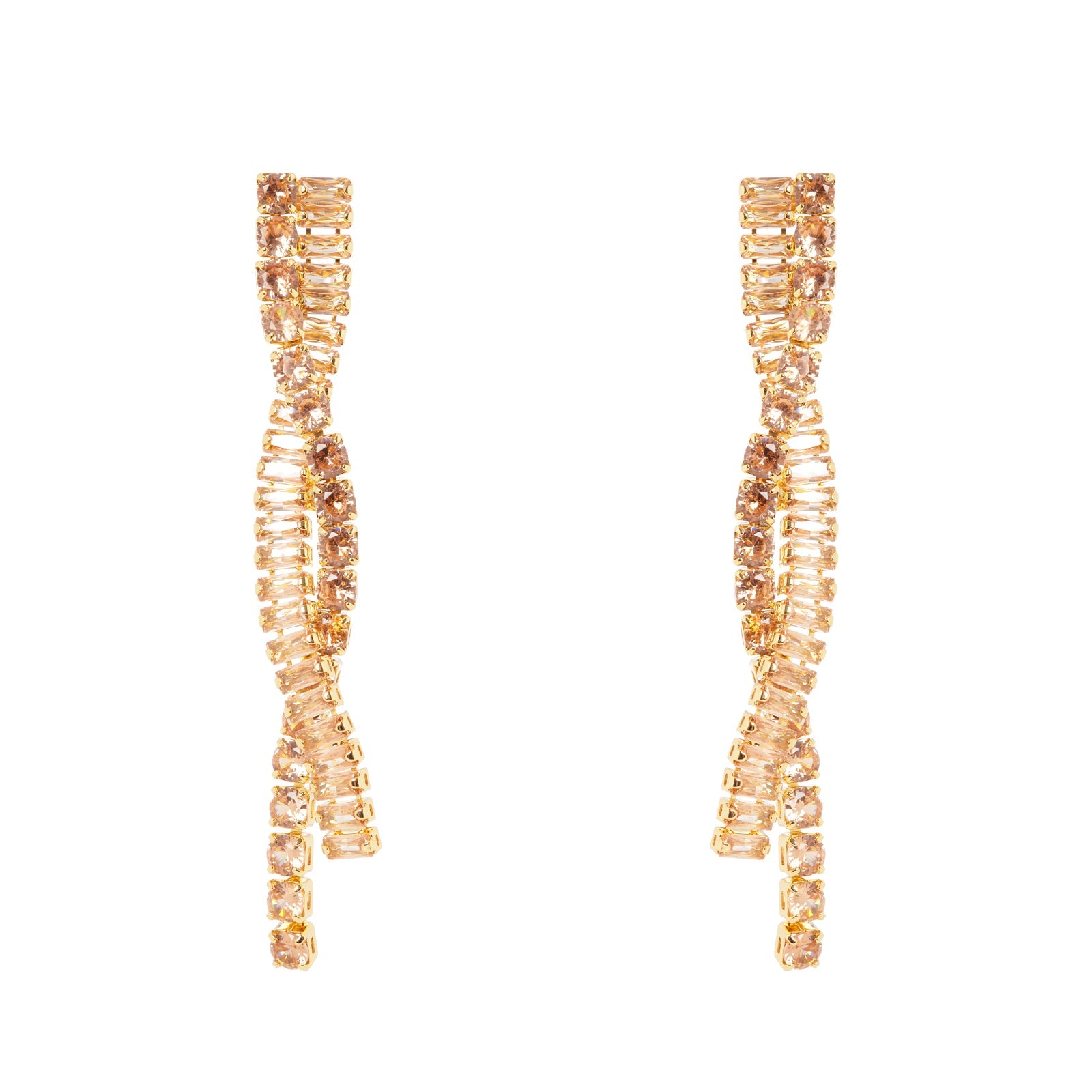 Orecchini lunghi a due fili Serenissima - Champagne - Sodini Bijoux