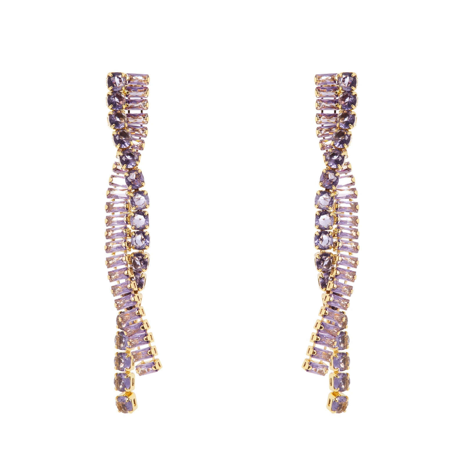 Orecchini lunghi a due fili Serenissima - Viola - Sodini Bijoux