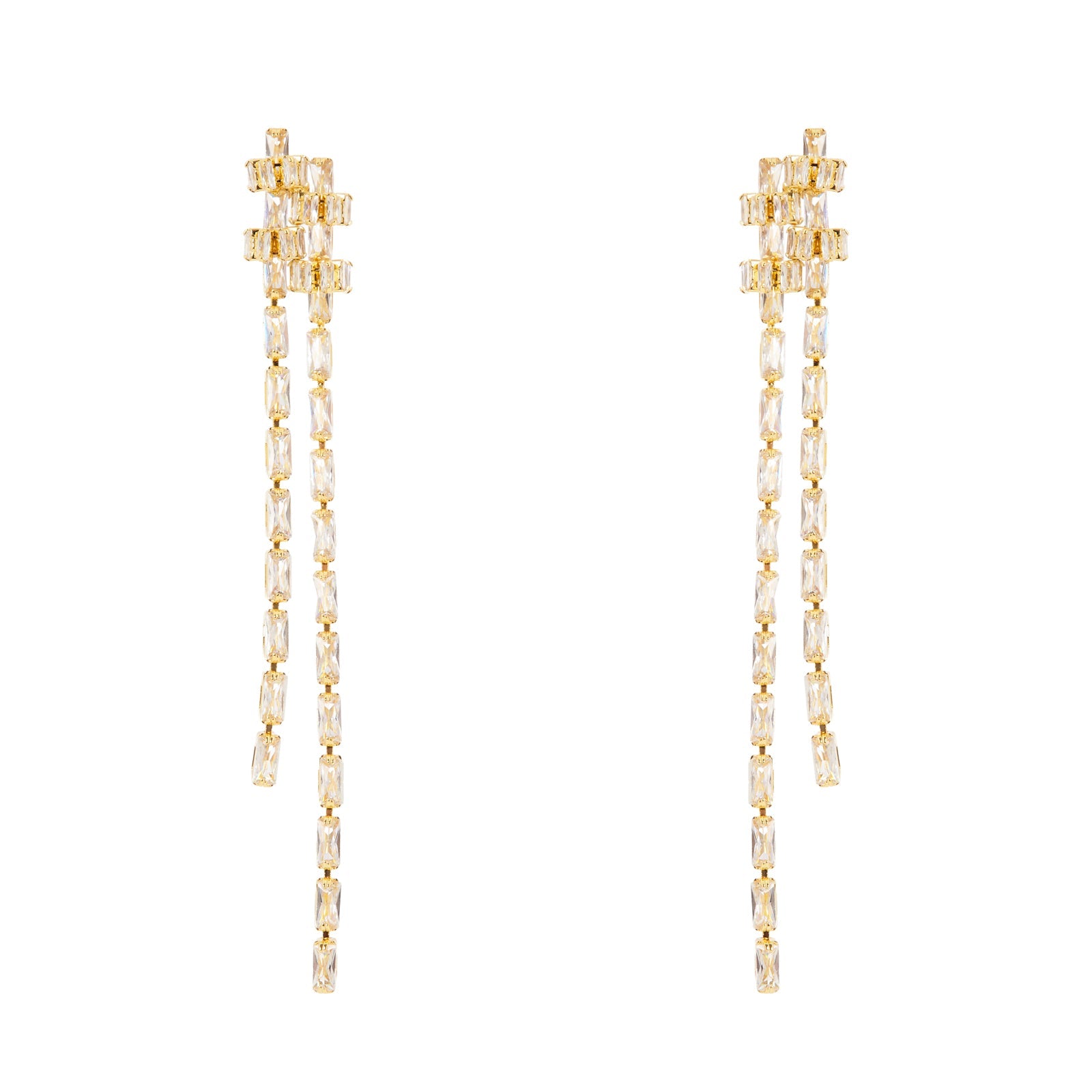 Orecchini lunghi e composizione geometrica Serenissima - Bianco - Sodini Bijoux