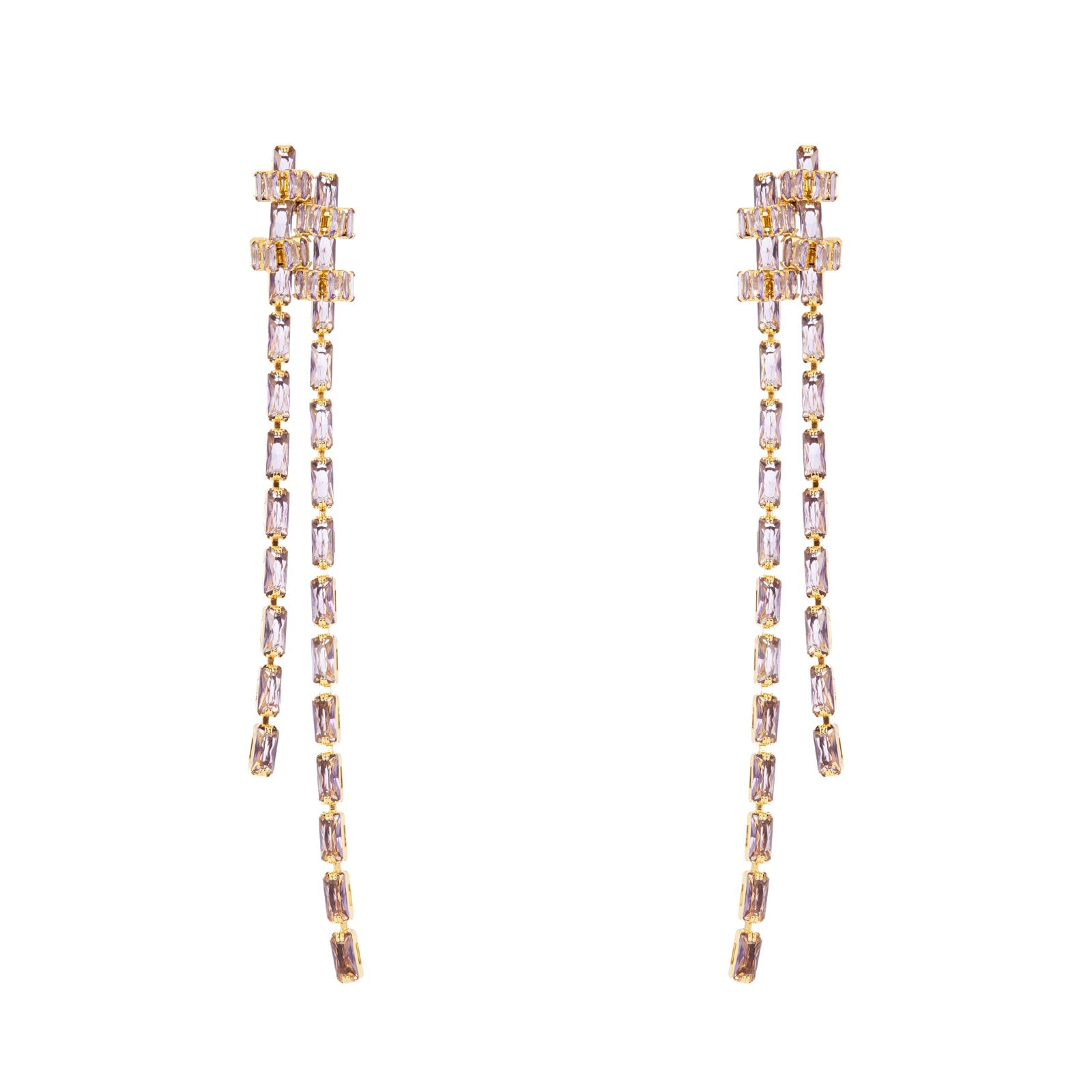 Orecchini lunghi e composizione geometrica Serenissima - Viola - Sodini Bijoux