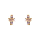 Orecchini barretta e semicerchio Serenissima - Viola - Sodini Bijoux