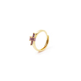 Bar and half-circle ring Serenissima - Purple - Sodini Bijoux