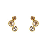 Orecchini a tre bubble Halley - Champagne - Sodini Bijoux