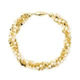 Collana torchon paillettes e perle Eve - Oro e bianco - Sodini Bijoux