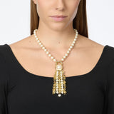 Collana perle frangia cabochon Eve - Oro e bianco - Sodini Bijoux
