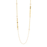 Collana lunga rolò perle paillettes Eve - Oro e bianco - Sodini Bijoux