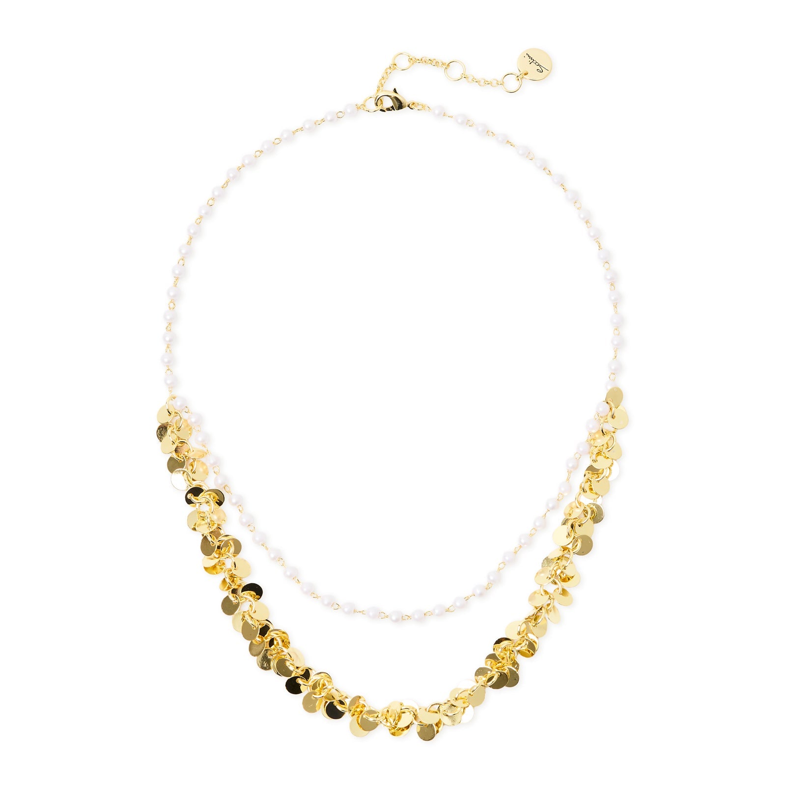 Collana corta doppio filo Eve - Oro e bianco - Sodini Bijoux