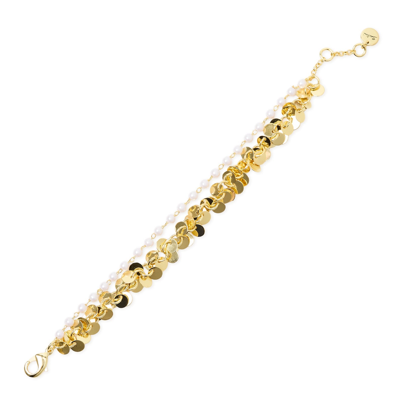 Bracciale doppio filo Eve - Oro e bianco - Sodini Bijoux