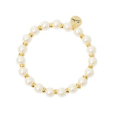 Bracciale elastico perle Eve - Oro e bianco - Sodini Bijoux
