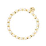 Bracciale elastico piccole perle Eve - Oro e bianco - Sodini Bijoux