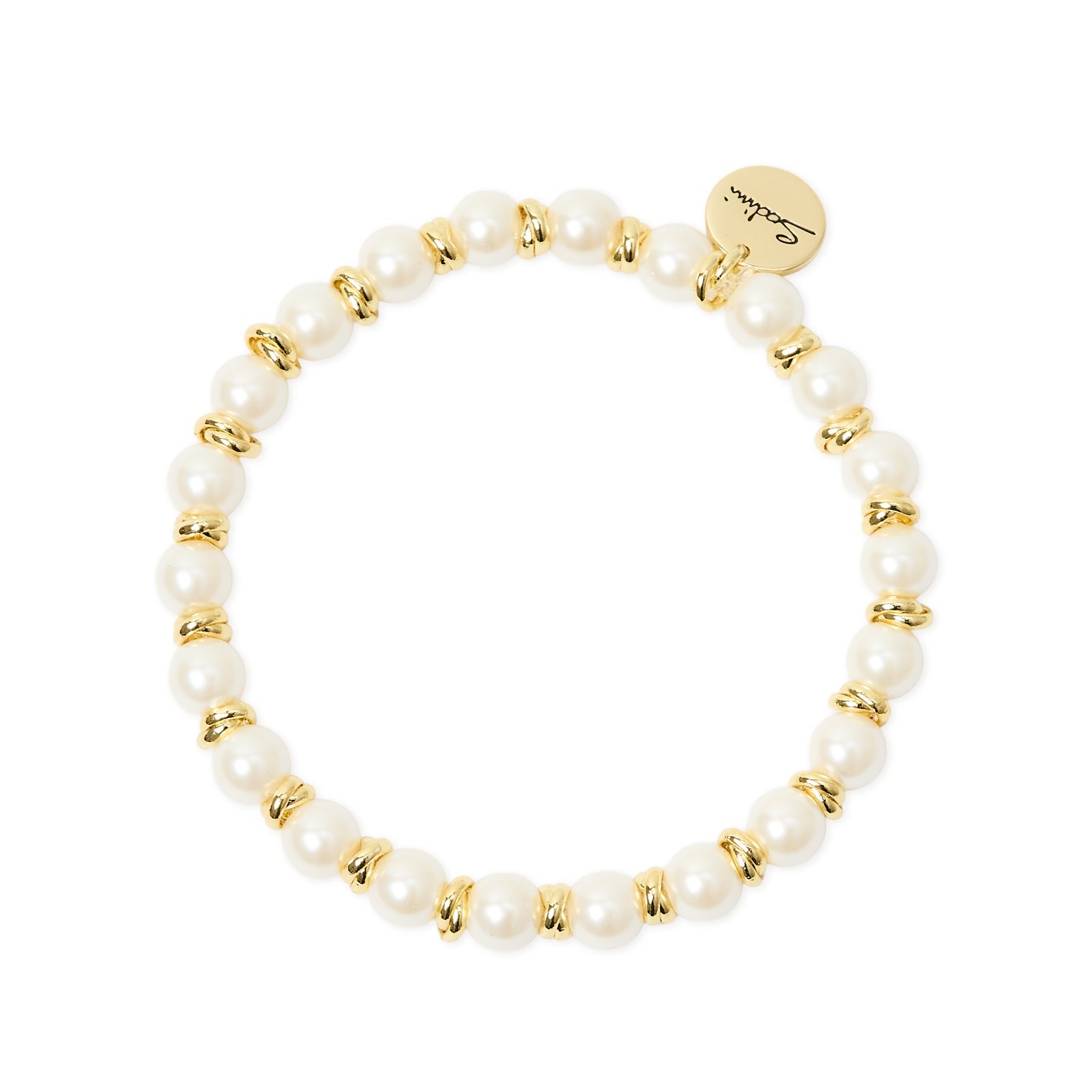 Bracciale elastico piccole perle Eve - Oro e bianco - Sodini Bijoux