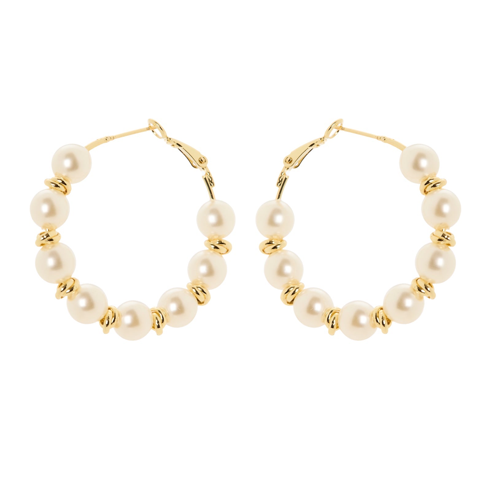 Orecchini cerchio perle Eve - Oro e bianco - Sodini Bijoux