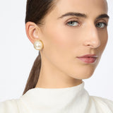 Orecchini cabochon perla Eve - Oro e bianco - Sodini Bijoux