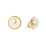 Orecchini cabochon perla Eve - Oro e bianco - Sodini Bijoux