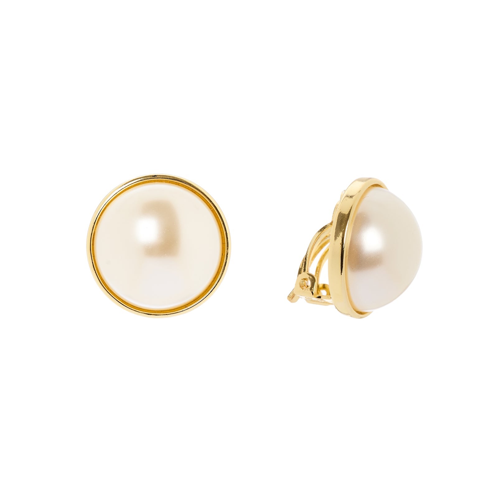 Orecchini cabochon perla Eve - Oro e bianco - Sodini Bijoux