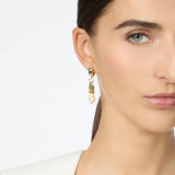 Orecchini cerchietto e pendente Eve - Oro e bianco - Sodini Bijoux