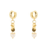 Orecchini cerchietto e pendente Eve - Oro e bianco - Sodini Bijoux