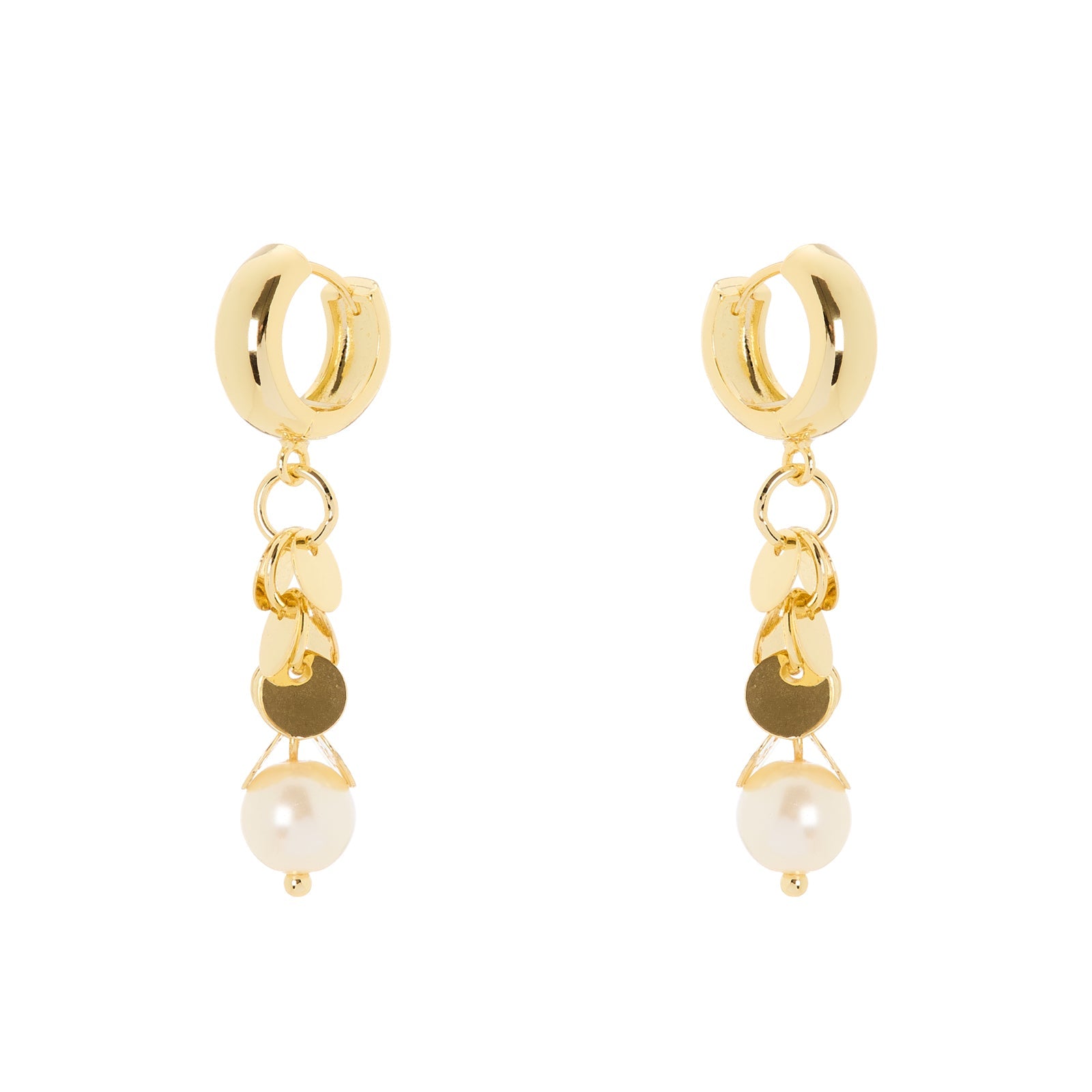Orecchini cerchietto e pendente Eve - Oro e bianco - Sodini Bijoux