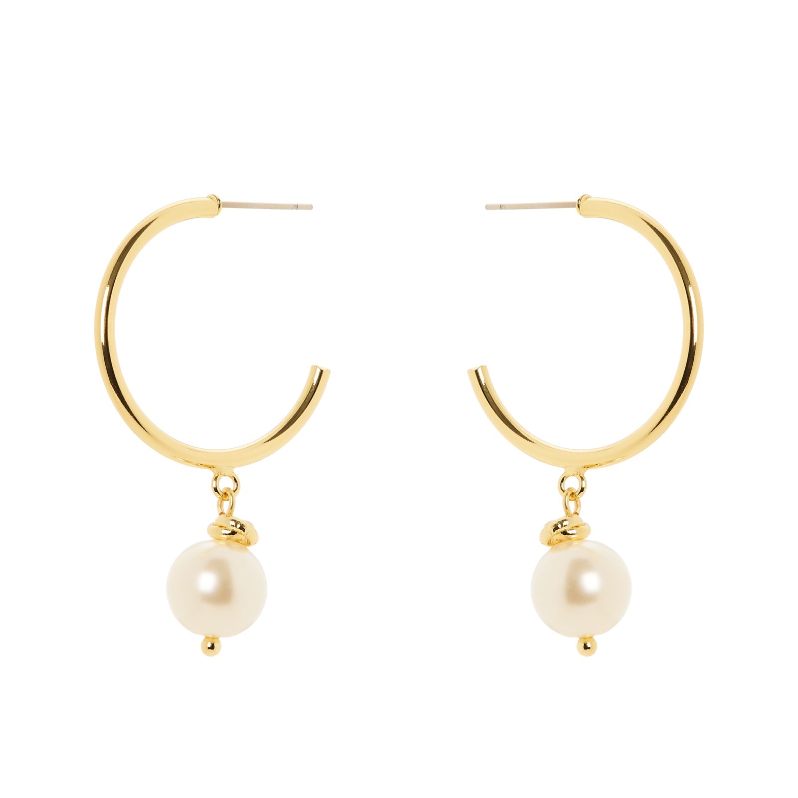 Orecchini cerchio perla pendente Eve - Oro e bianco - Sodini Bijoux