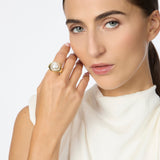 Anello grande perla Eve - Oro e bianco - Sodini Bijoux