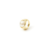 Anello grande perla Eve - Oro e bianco - Sodini Bijoux