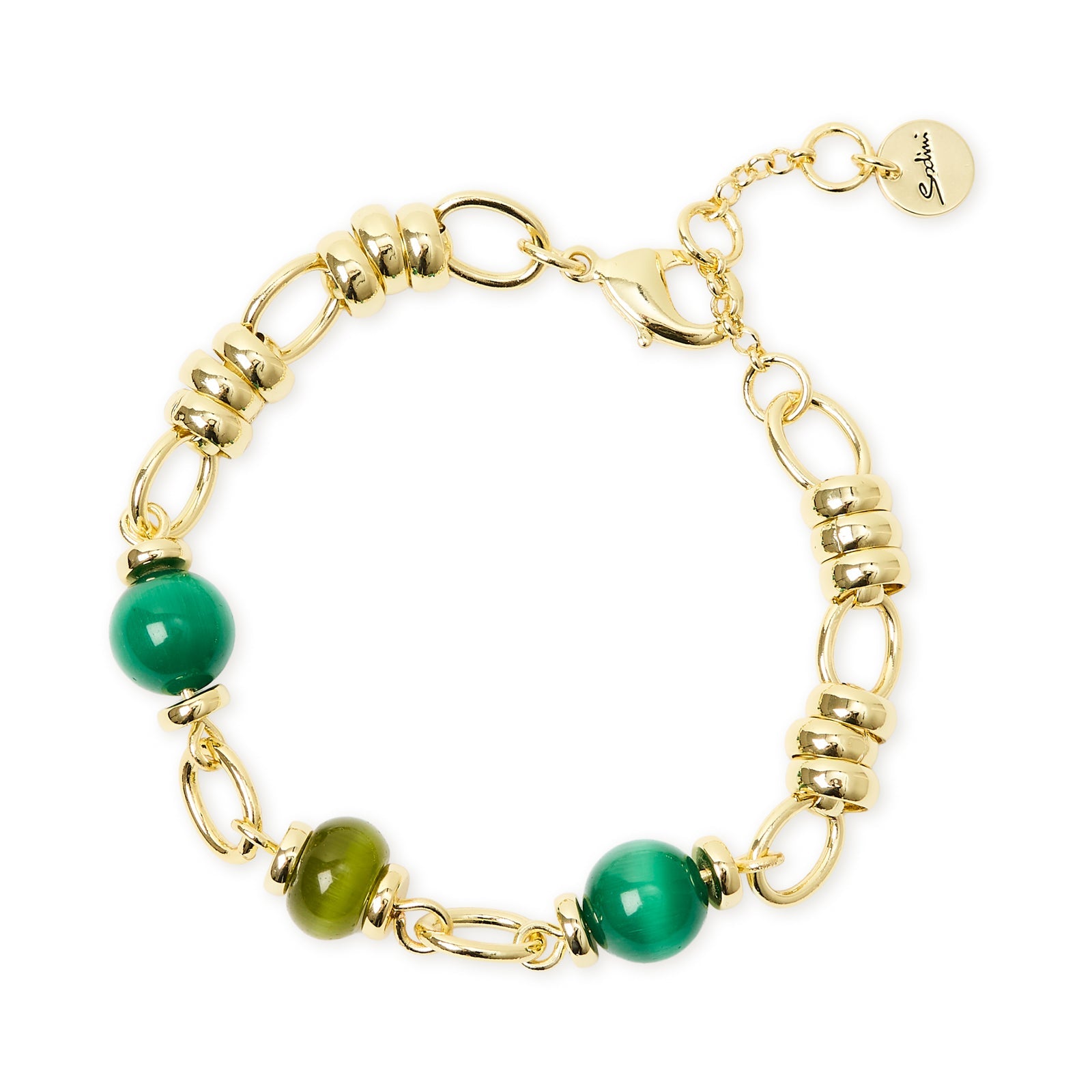 Bracciale catena boule cerchietti Modern Muse - Verde - Sodini Bijoux