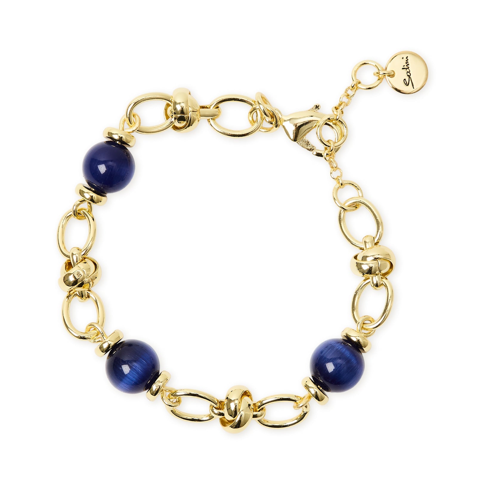 Bracciale catena boule maglie avviluppate Modern Muse - Blu - Sodini Bijoux