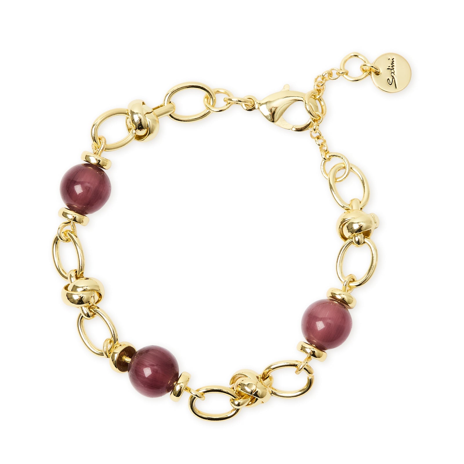 Bracciale catena boule maglie avviluppate Modern Muse - Viola - Sodini Bijoux