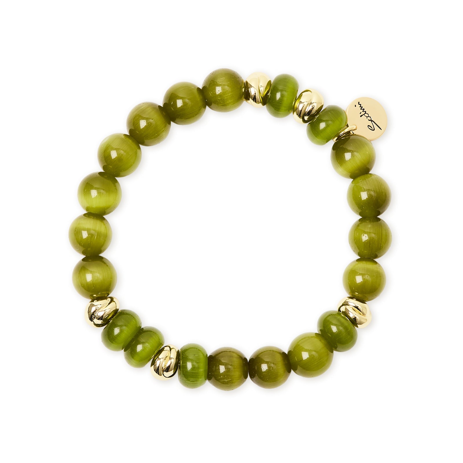Bracciale elastico boule maglie avviluppate Modern Muse - Oliva - Sodini Bijoux