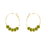 Orecchini cerchio e boule ecrasé Modern Muse - Oliva - Sodini Bijoux