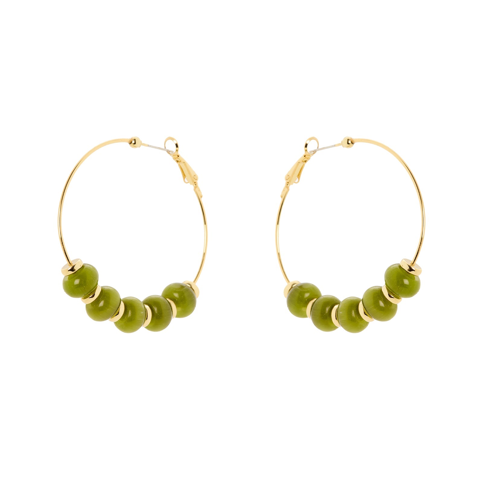 Orecchini cerchio e boule ecrasé Modern Muse - Oliva - Sodini Bijoux