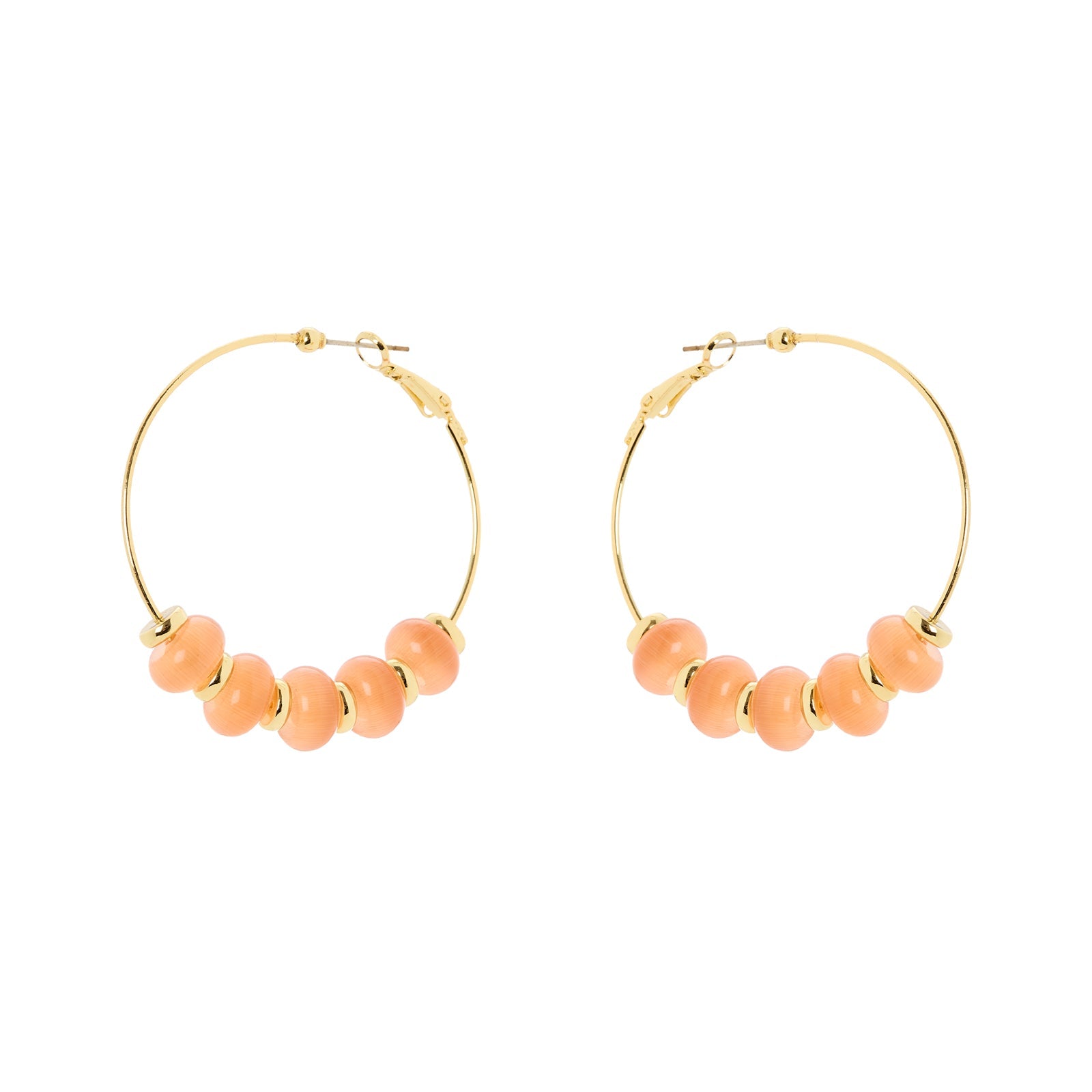 Orecchini cerchio e boule ecrasé Modern Muse - Arancio - Sodini Bijoux