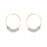 Orecchini cerchio e boule ecrasé Modern Muse - Viola chiaro - Sodini Bijoux