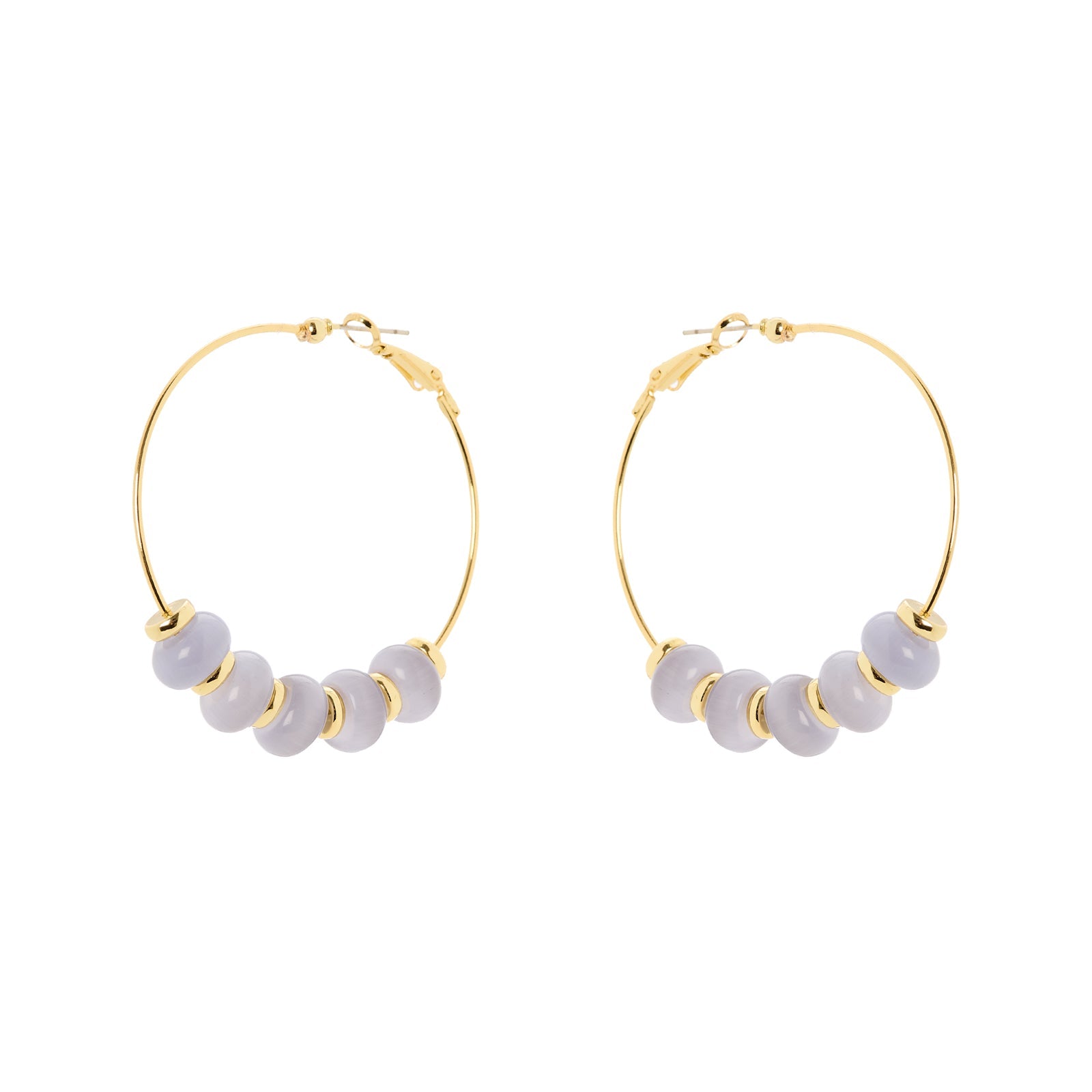 Orecchini cerchio e boule ecrasé Modern Muse - Viola chiaro - Sodini Bijoux
