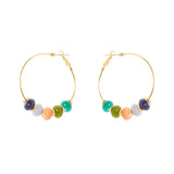 Orecchini cerchio e boule ecrasé Modern Muse - Multicolor - Sodini Bijoux