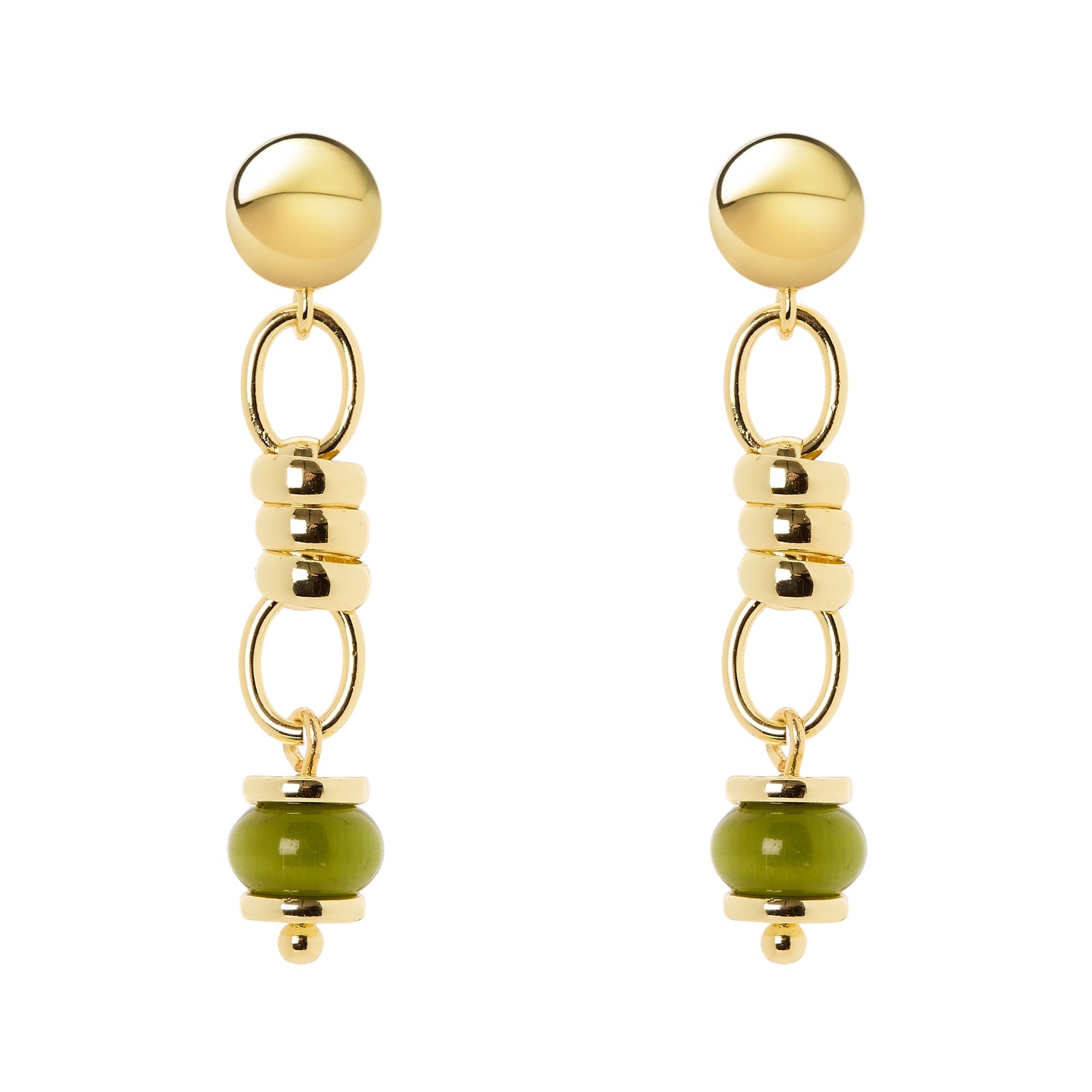 Orecchini maglie ovali anellini boule Modern Muse - Oliva - Sodini Bijoux