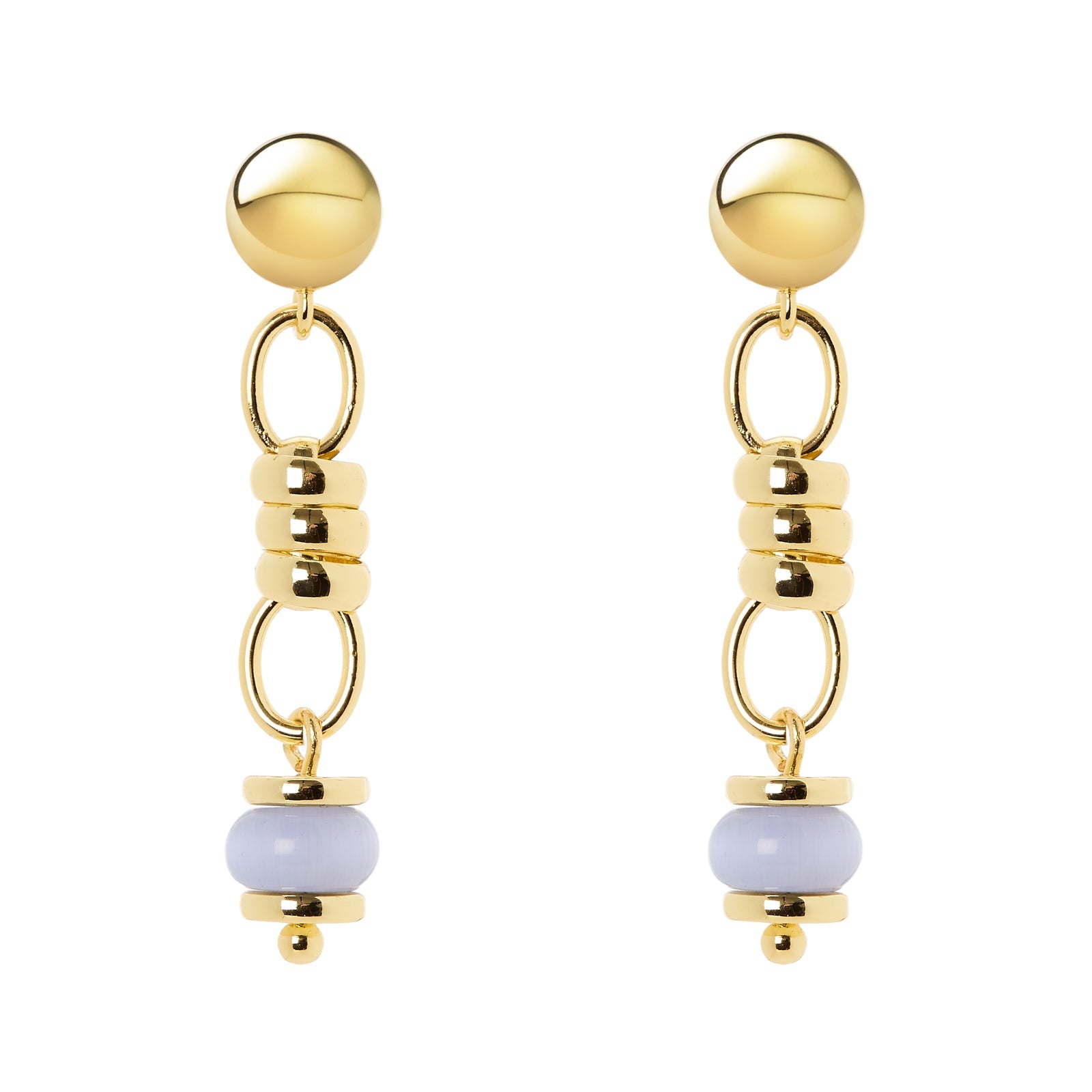 Orecchini maglie ovali anellini boule Modern Muse - Viola chiaro - Sodini Bijoux