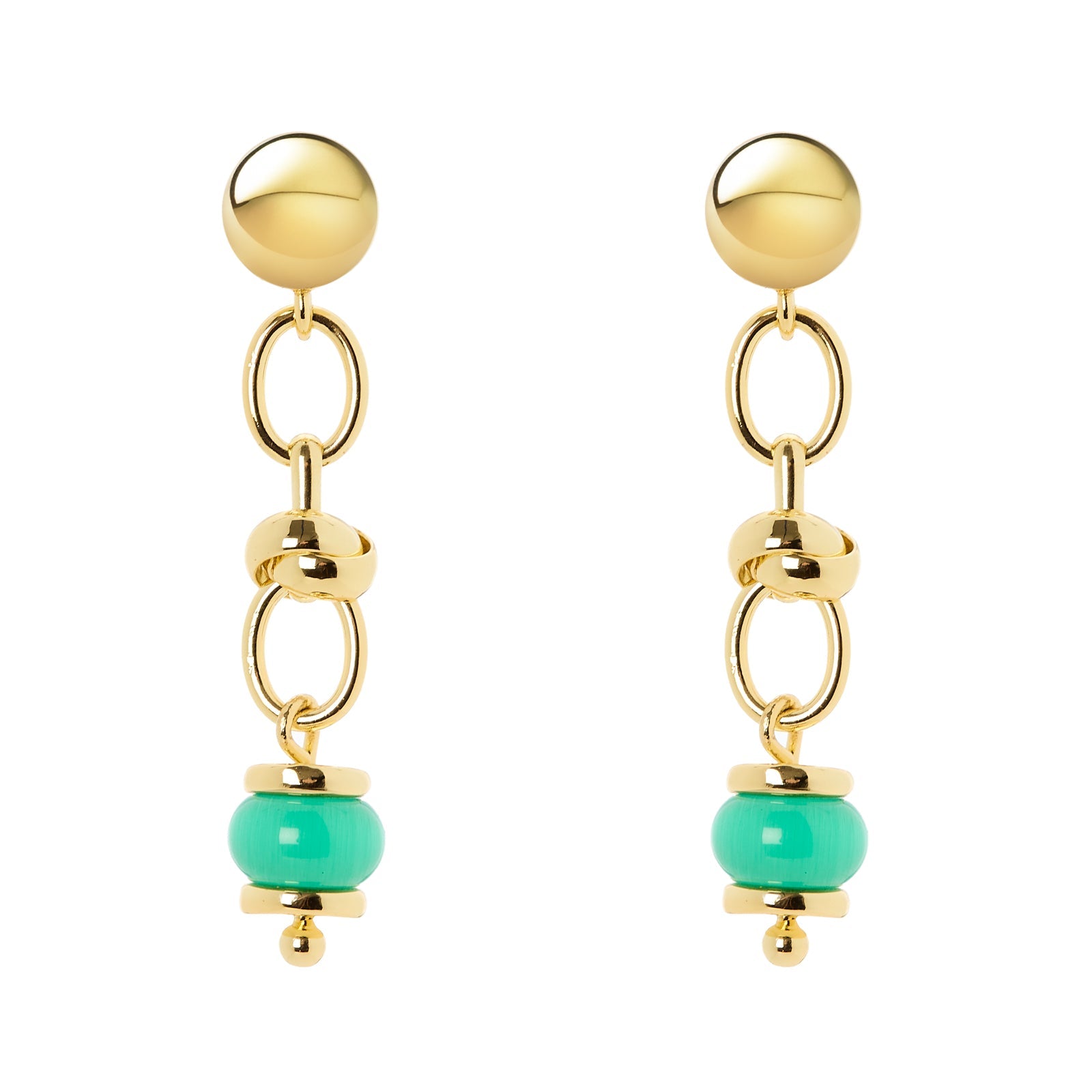 Orecchini maglie ovali anellini boule Modern Muse - Verde - Sodini Bijoux